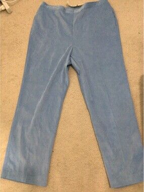 New Alfred Dunner Pull on  Elastic Waist Pants 18 Blue Light Weight Pockets